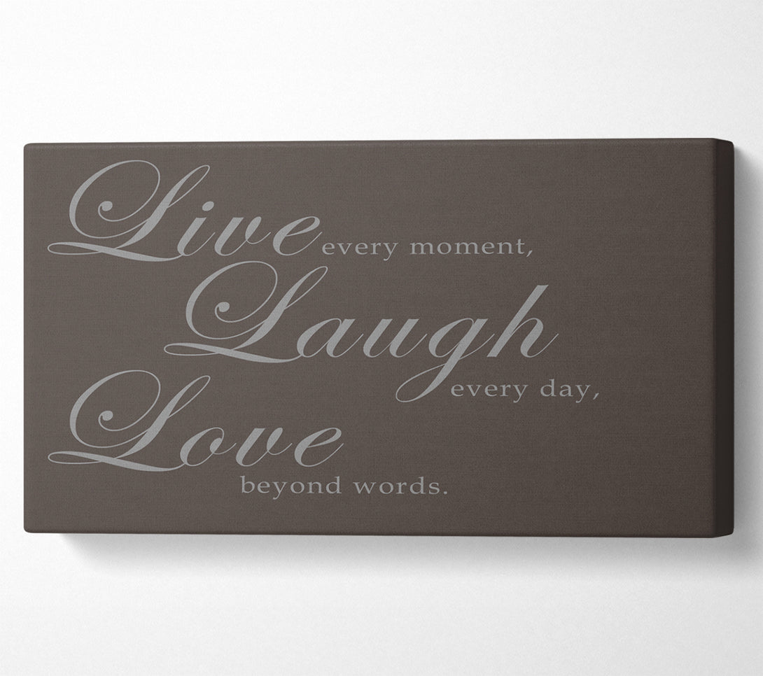 A Canvas Print of Family Quote Live Laugh Love 2 Chocolate Canvas Art