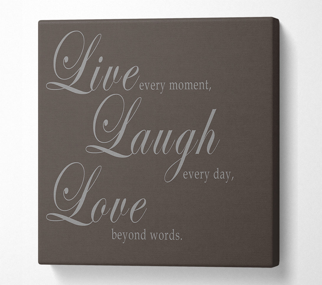  A Canvas Print of Family Quote Live Laugh Love 2 Chocolate Canvas Art