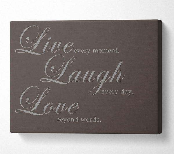  A Canvas Print of Family Quote Live Laugh Love 2 Chocolate Canvas Art