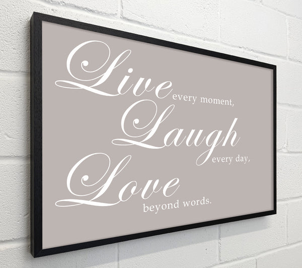 Family Quote Live Laugh Love 2 Beige