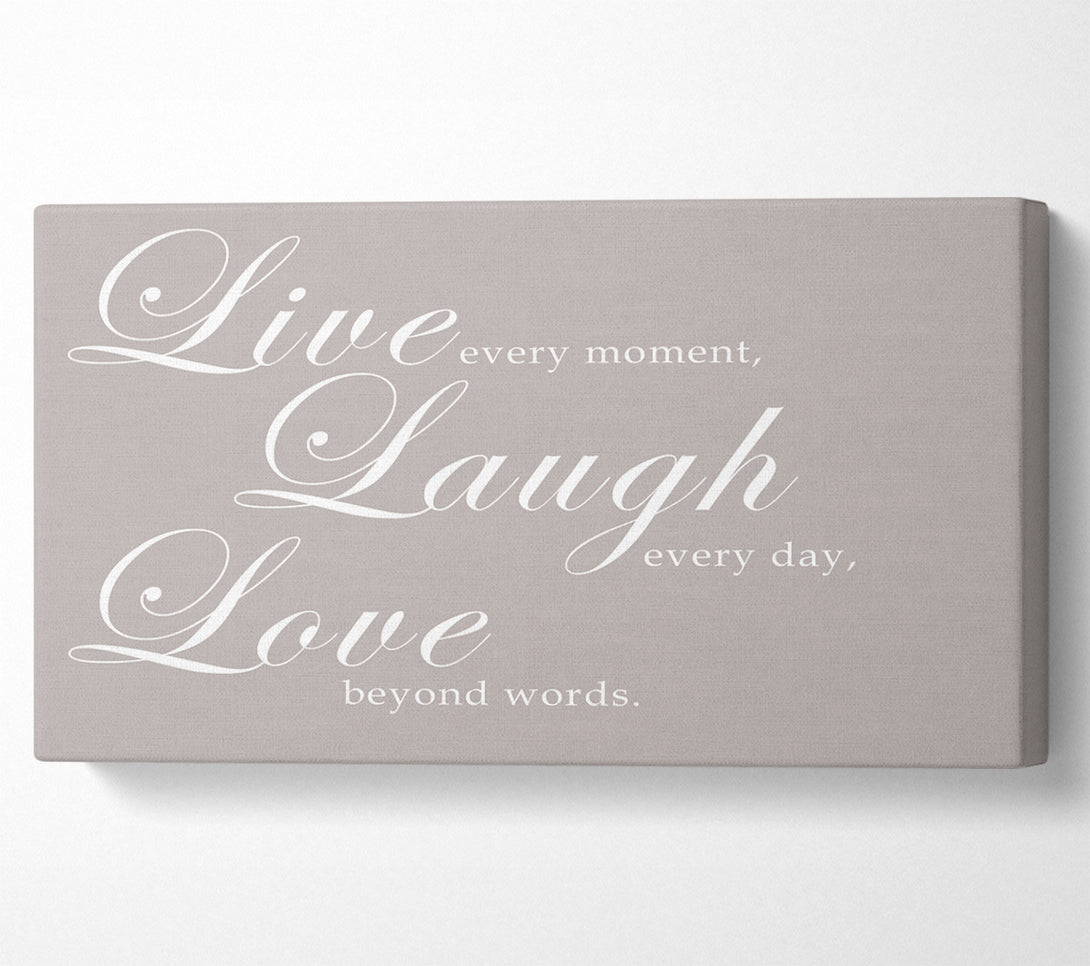  A Canvas Print of Family Quote Live Laugh Love 2 Beige Canvas Print