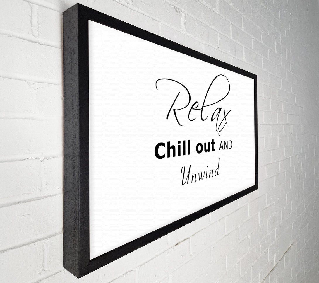  A Canvas Print of Bathroom Quote Relax Chill Out White Canvas Print