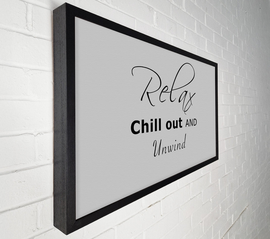  A Canvas Print of Bathroom Quote Relax Chill Out Grey Canvas Print