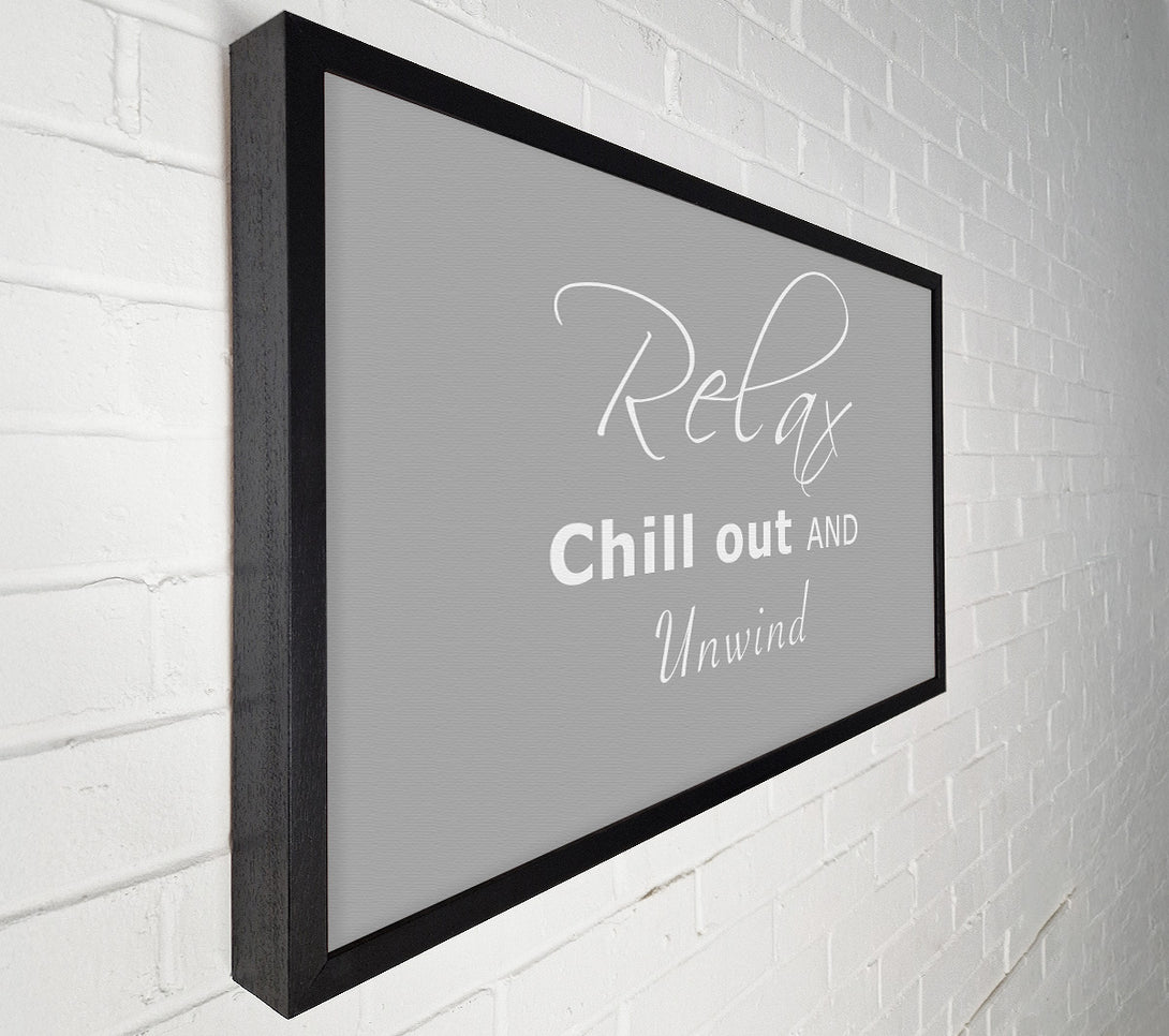  A Canvas Print of Bathroom Quote Relax Chill Out Grey White Canvas Wall Art