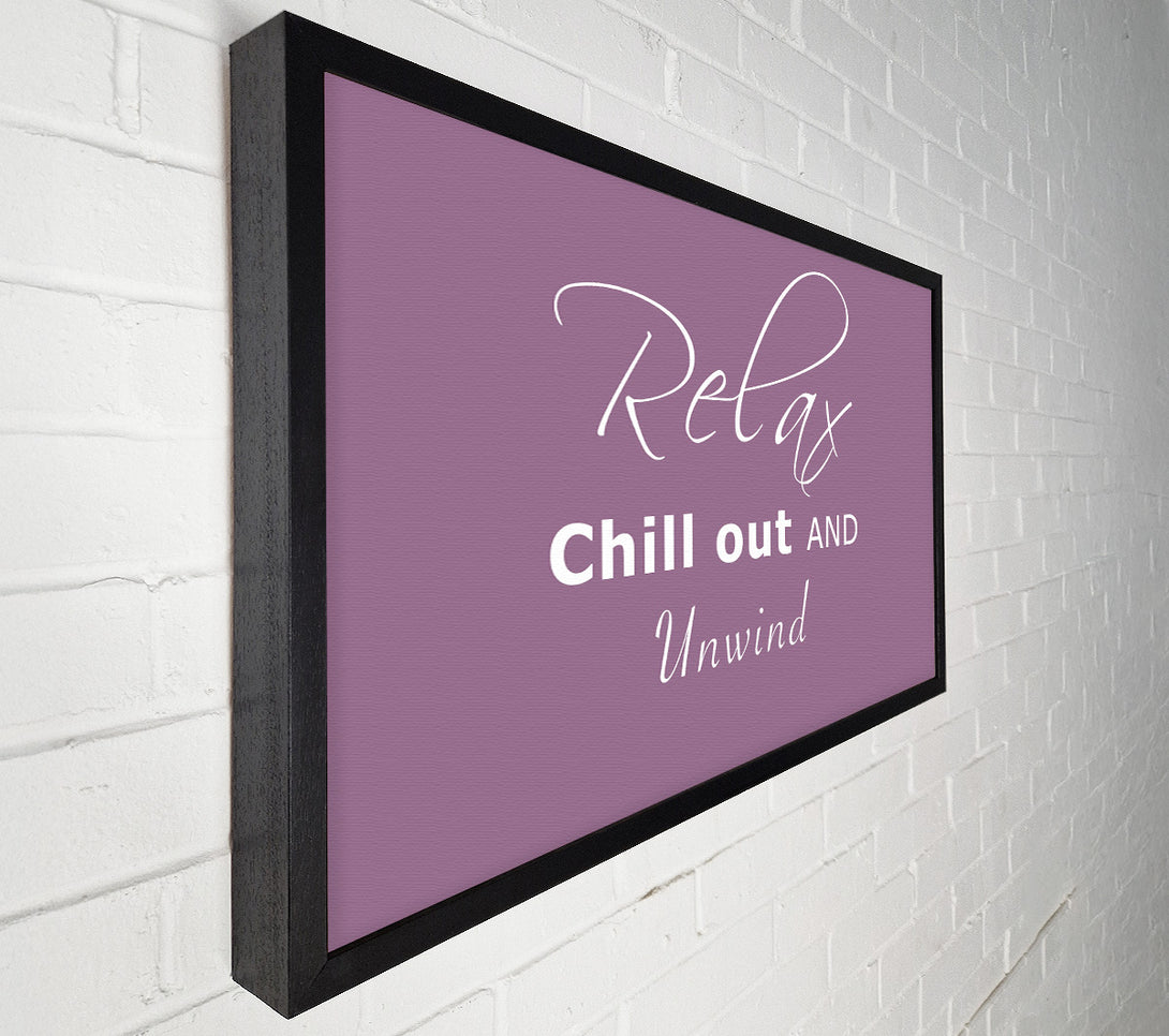  A Canvas Print of Bathroom Quote Relax Chill Out Dusty Pink Canvas Print