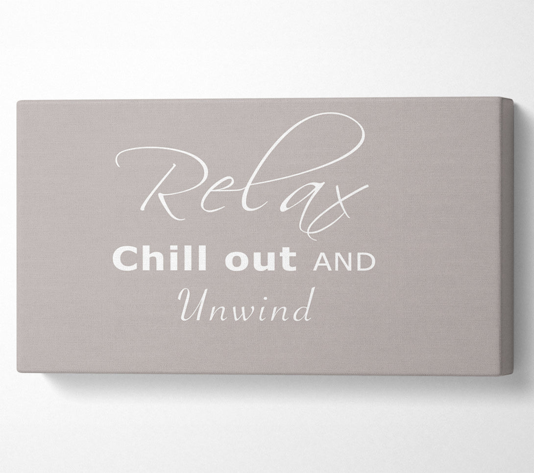  A Canvas Print of Bathroom Quote Relax Chill Out Beige Canvas Art