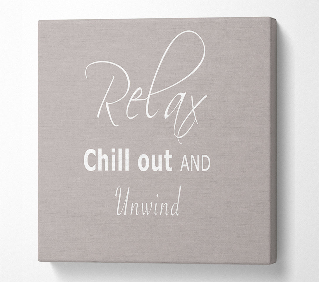  A Canvas Print of Bathroom Quote Relax Chill Out Beige Canvas Art