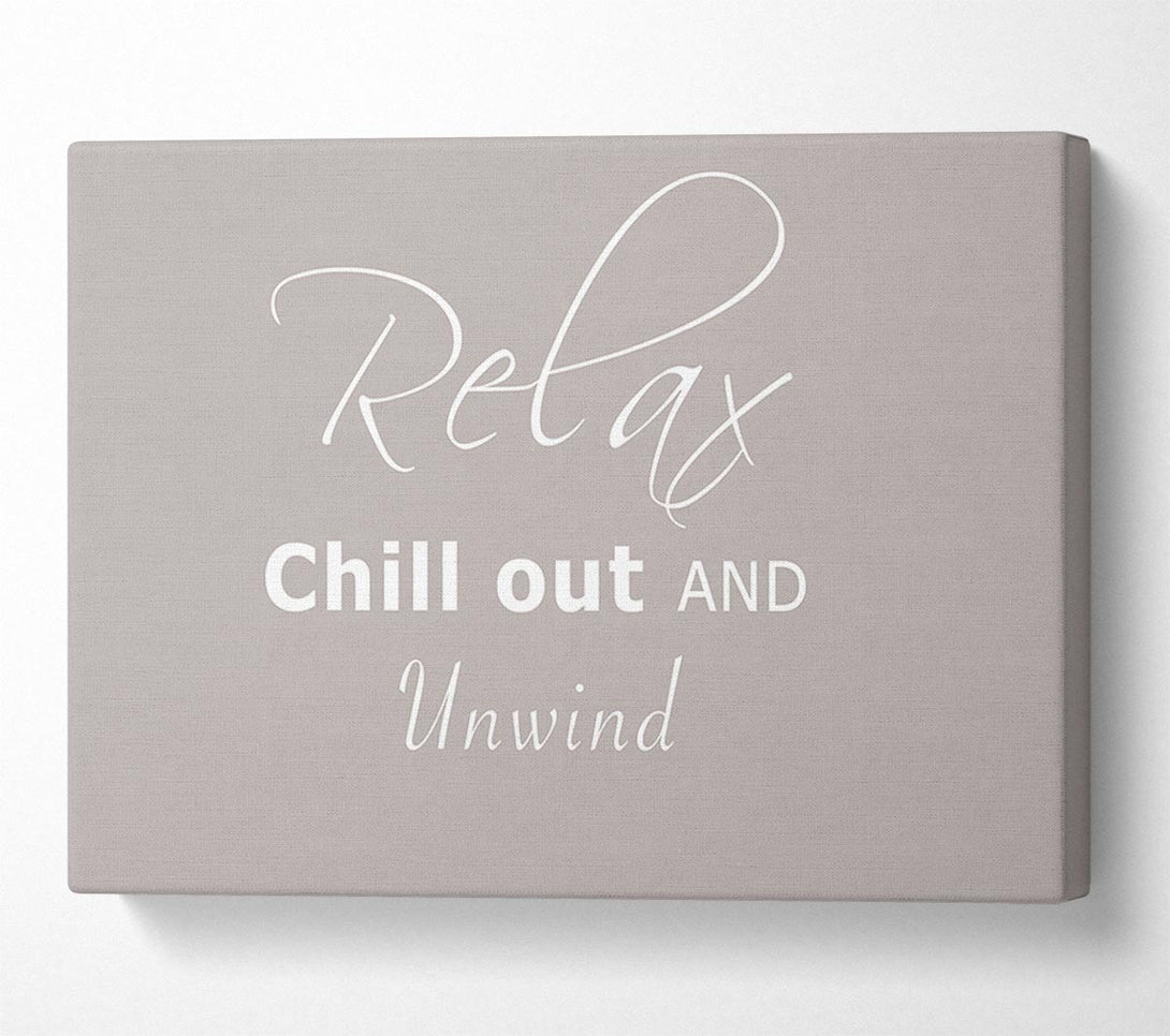  A Canvas Print of Bathroom Quote Relax Chill Out Beige Canvas Art