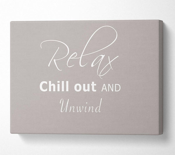  A Canvas Print of Bathroom Quote Relax Chill Out Beige Canvas Art