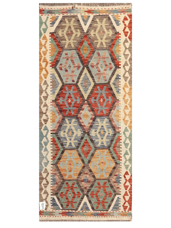 Maimana Afghanistan Kilim Rug - 194 x85 cm