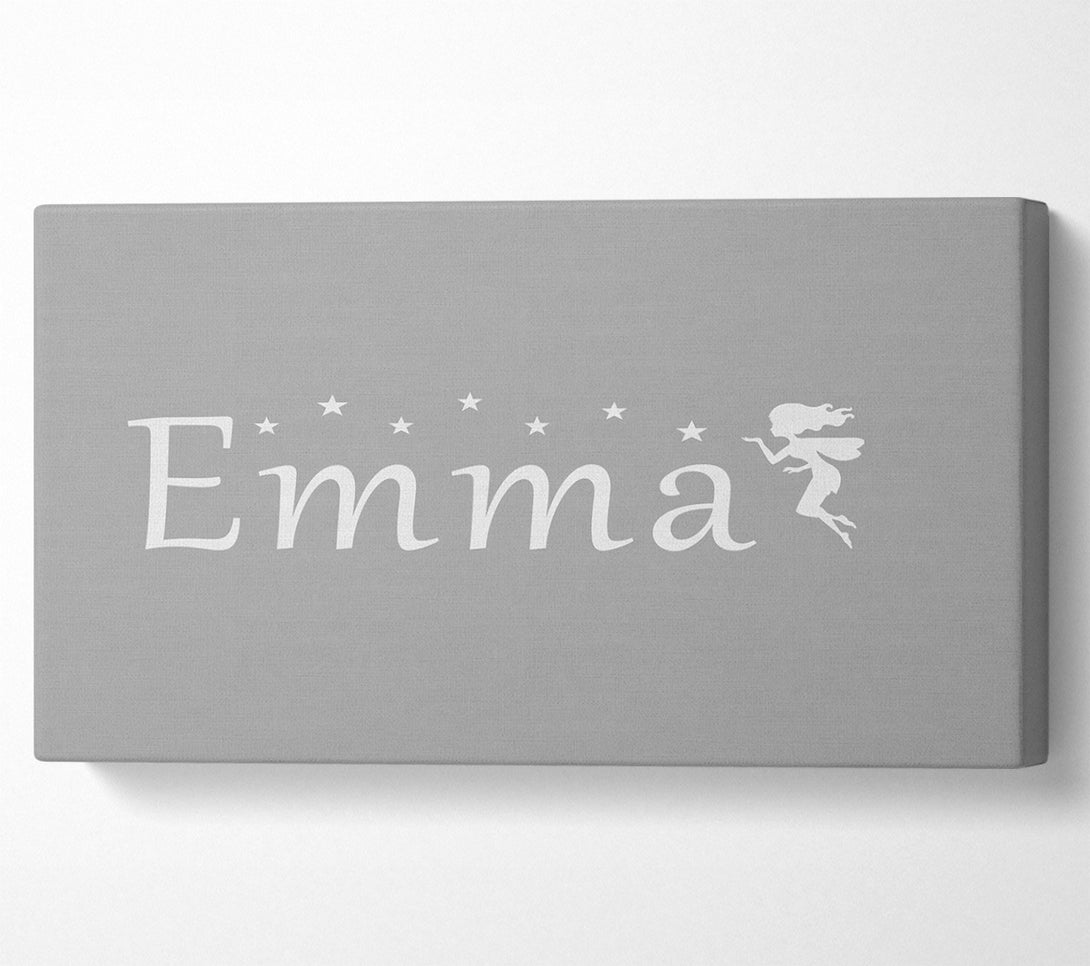  A Canvas Print of Your Name In Fairy Dust Grey White Canvas Art