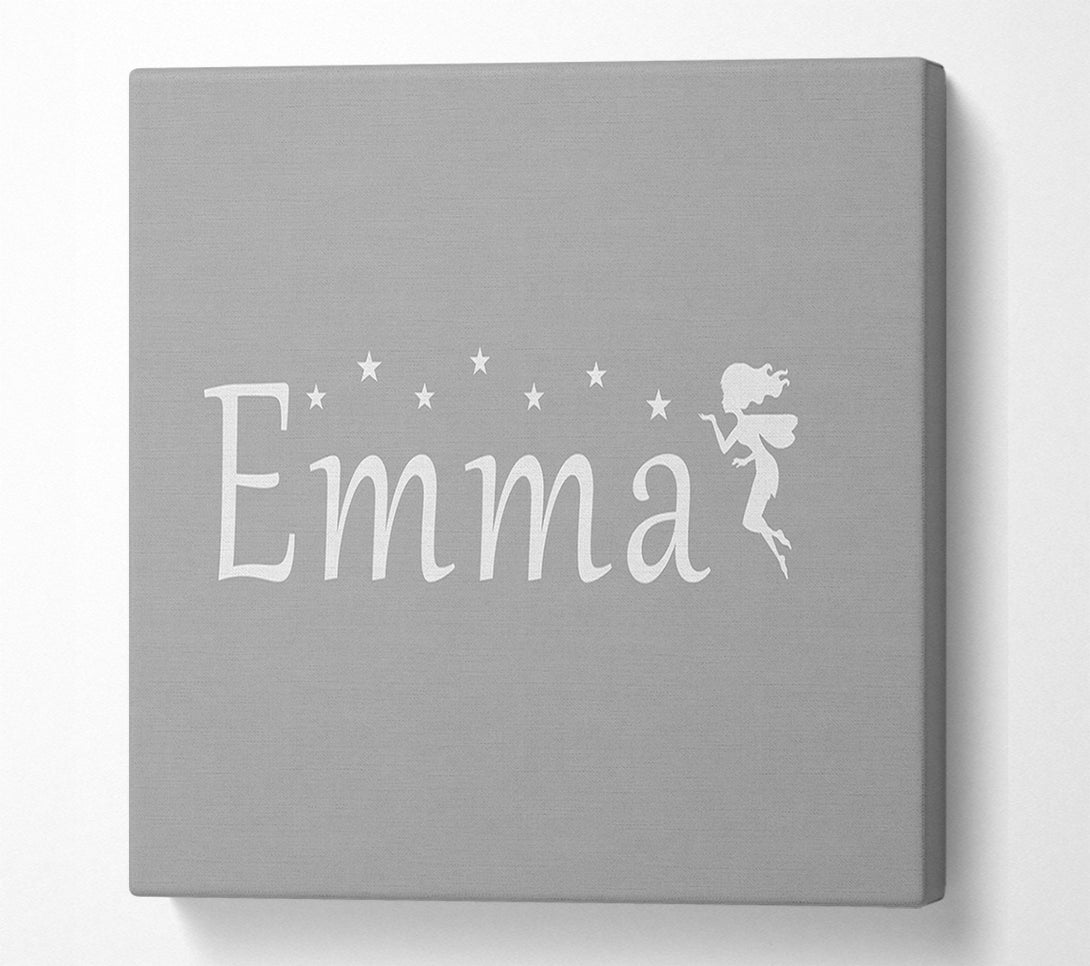  A Canvas Print of Your Name In Fairy Dust Grey White Canvas Art