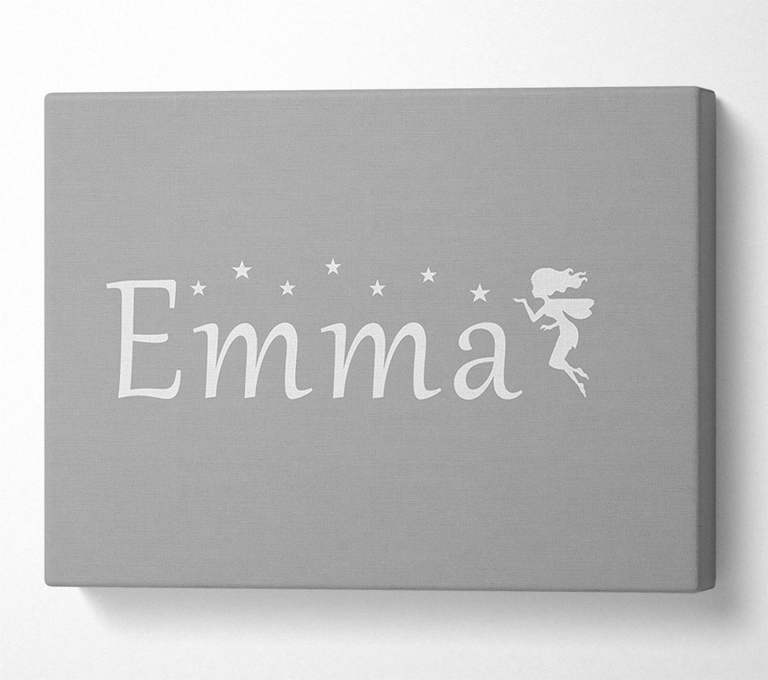  A Canvas Print of Your Name In Fairy Dust Grey White Canvas Art