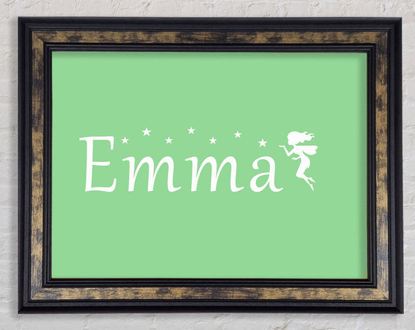 Your Name In Fairy Dust Green Framed Print