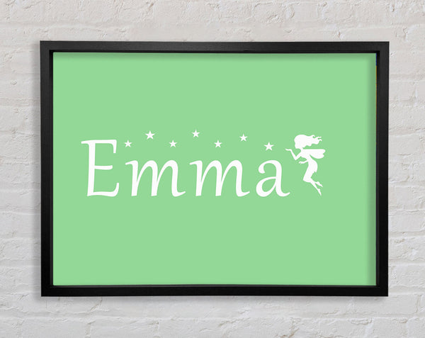 Your Name In Fairy Dust Green Framed Print