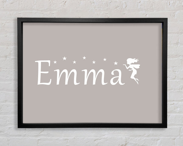 Your Name In Fairy Dust Beige Framed Print