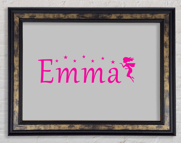 Girls Room Quote Your Name In Fairy Dust 2 Grey Framed Print
