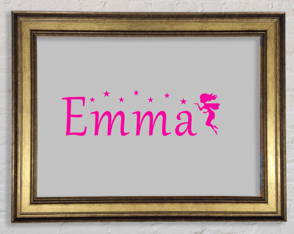 Girls Room Quote Your Name In Fairy Dust 2 Grey Framed Print