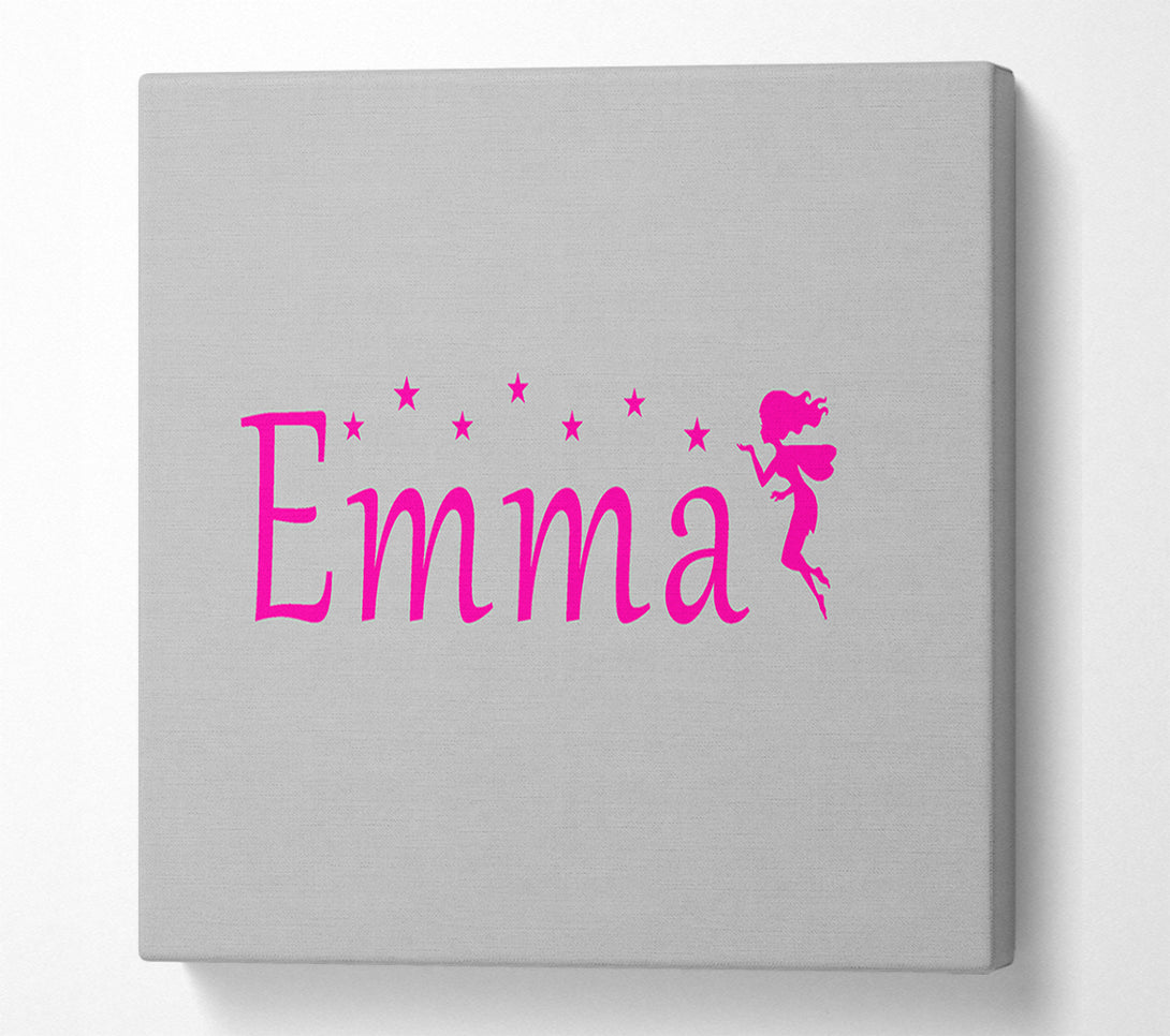  A Canvas Print of Girls Room Quote Your Name In Fairy Dust 2 Grey Canvas Art