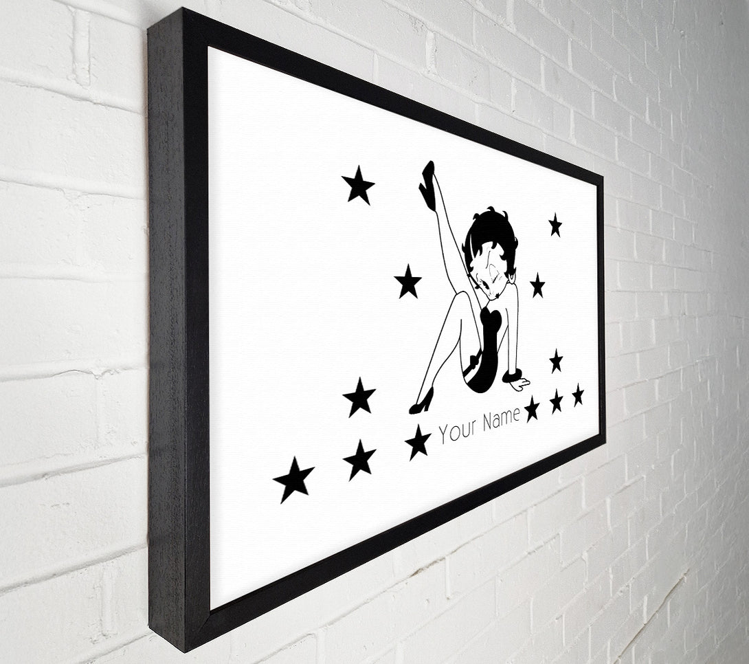  A Canvas Print of Betty Boop Your Name Stars White Canvas Wall Art