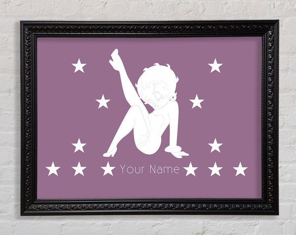 Betty Boop Your Name Stars Dusty Pink Framed Print