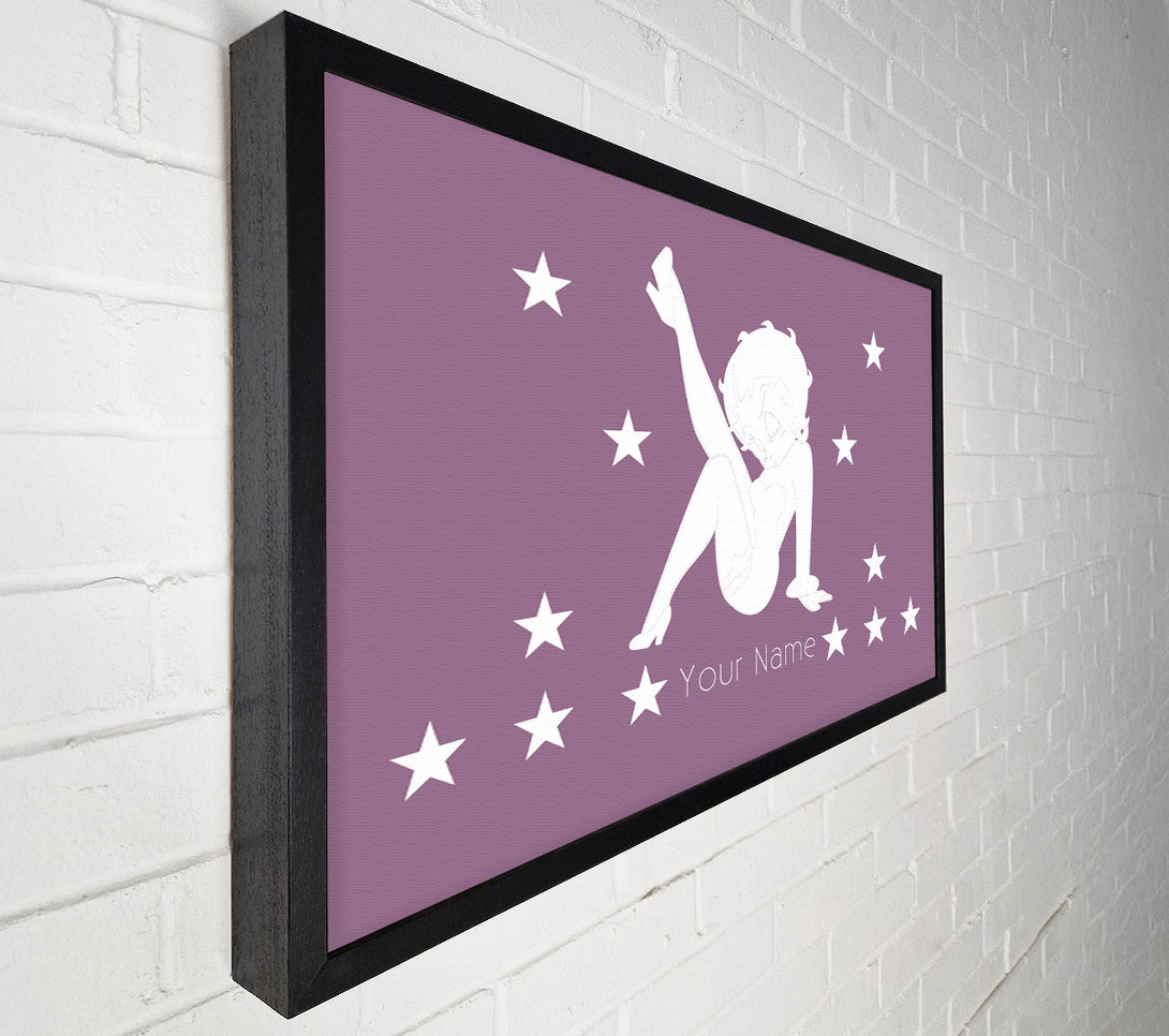  A Canvas Print of Betty Boop Your Name Stars Dusty Pink Canvas Print