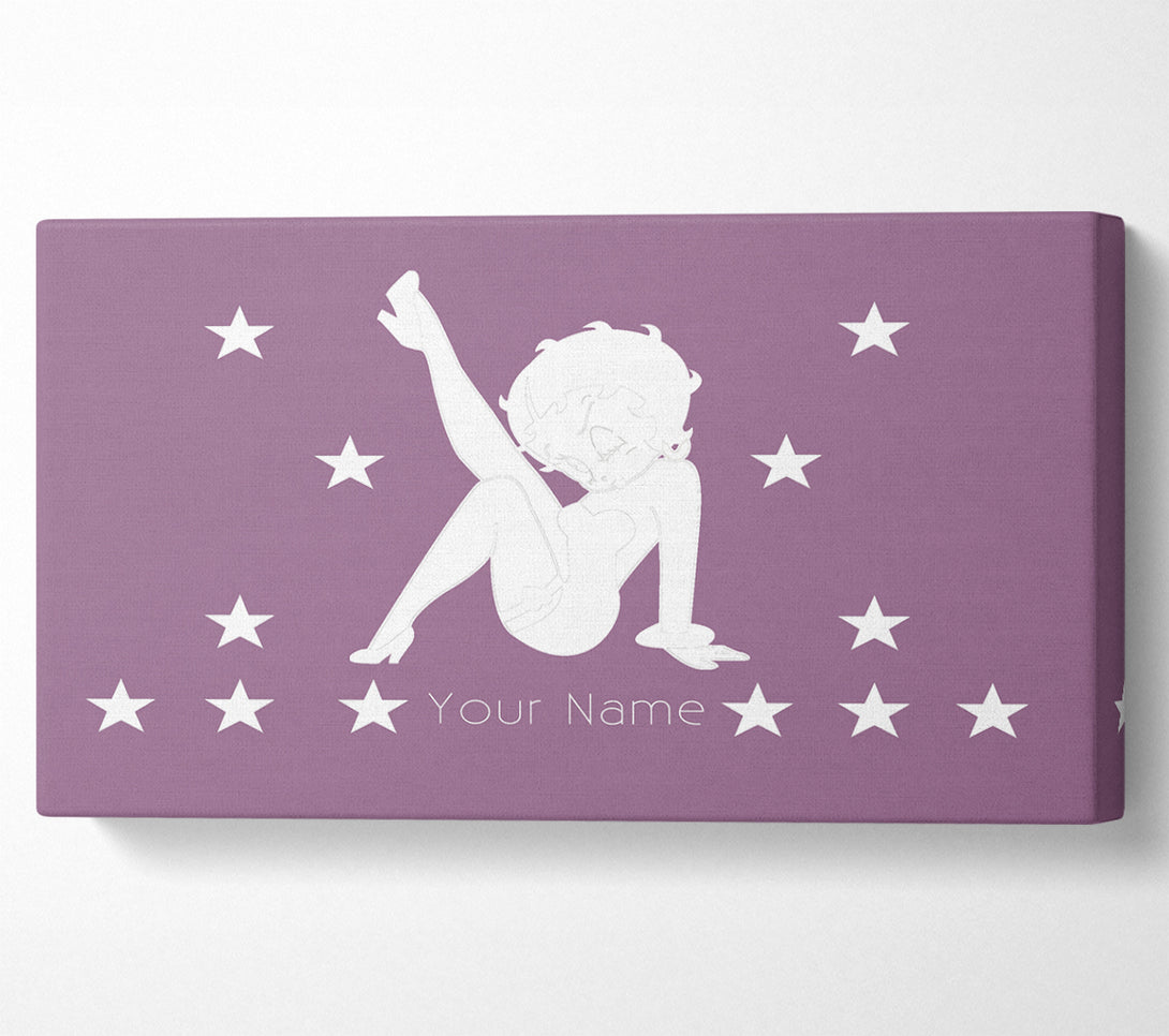  A Canvas Print of Betty Boop Your Name Stars Dusty Pink Canvas Print