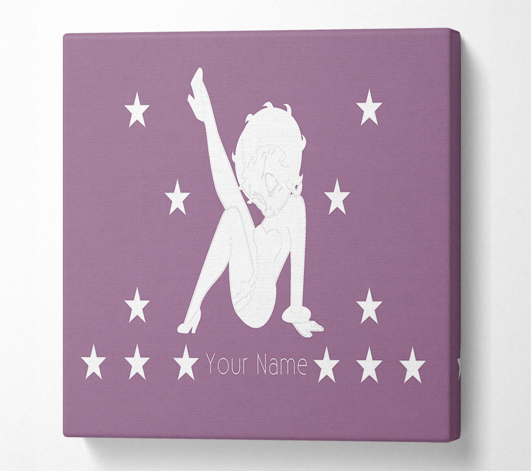  A Canvas Print of Betty Boop Your Name Stars Dusty Pink Canvas Print