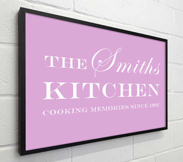 Kitchen Quote Your Family Name And Date Kitchen Pink