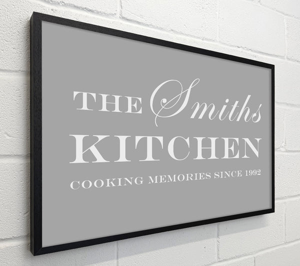 Kitchen Quote Your Family Name And Date Kitchen Grey White