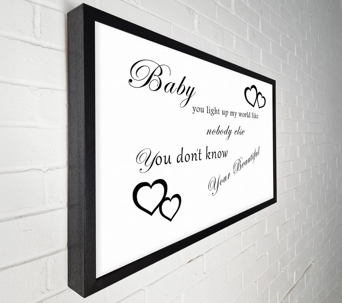  A Canvas Print of Baby You Light Up My World 1D White Canvas Print