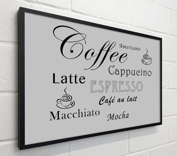 Kitchen Quote Coffee Delight Grey
