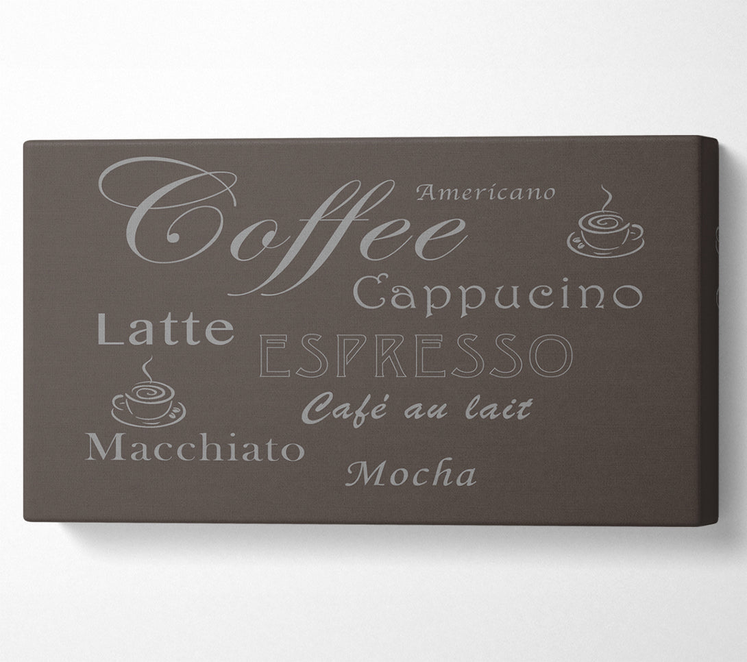  A Canvas Print of Kitchen Quote Coffee Delight Chocolate Canvas Art