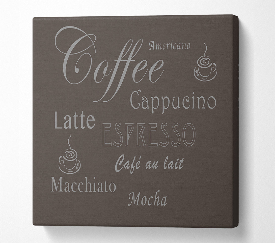  A Canvas Print of Kitchen Quote Coffee Delight Chocolate Canvas Art