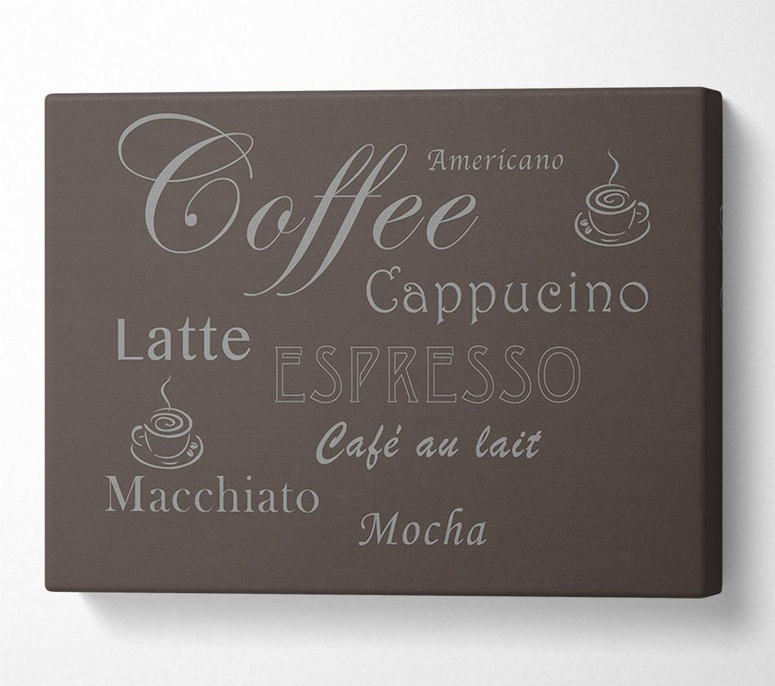  A Canvas Print of Kitchen Quote Coffee Delight Chocolate Canvas Art
