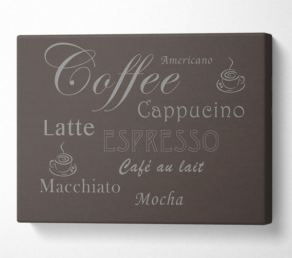  A Canvas Print of Kitchen Quote Coffee Delight Chocolate Canvas Art