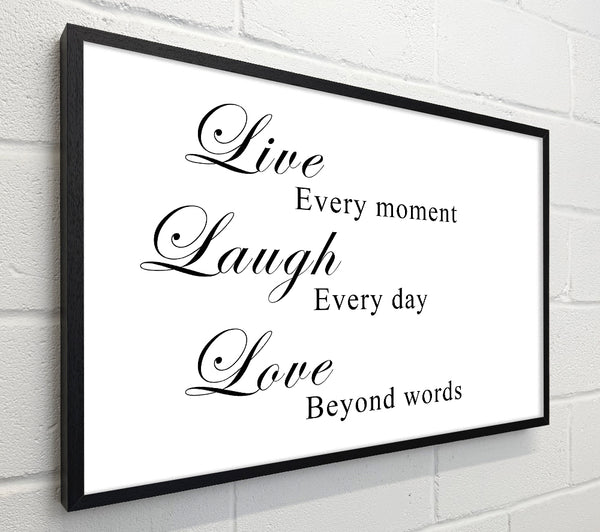 Love Quote Live Laugh Love White