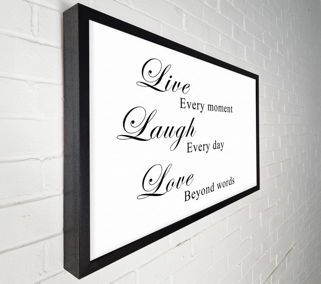  A Canvas Print of Love Quote Live Laugh Love White Canvas Wall Art