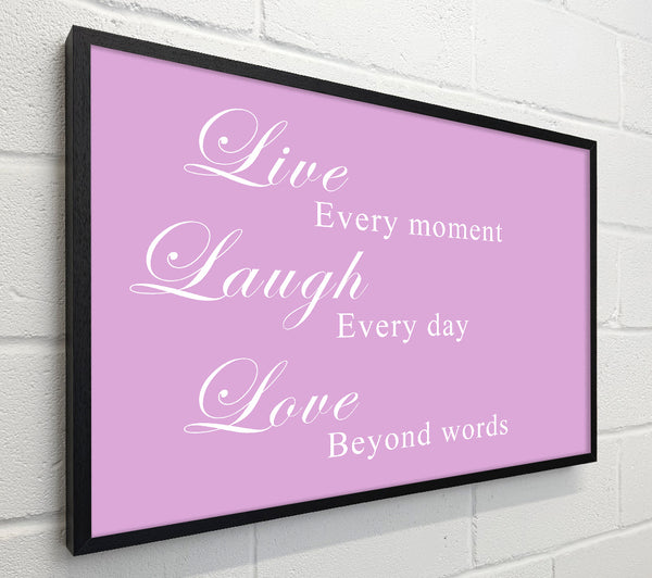 Love Quote Live Laugh Love Pink