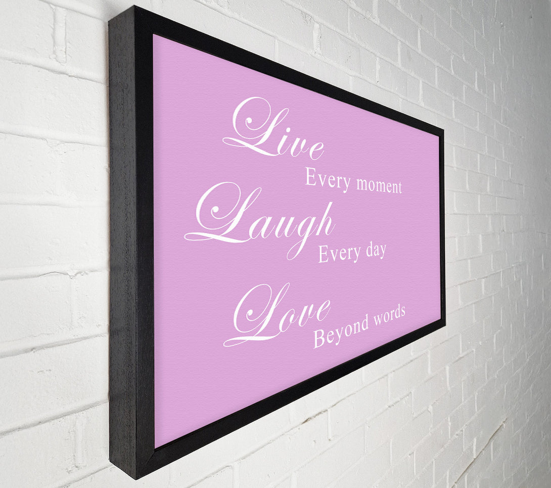  A Canvas Print of Love Quote Live Laugh Love Pink Canvas Print