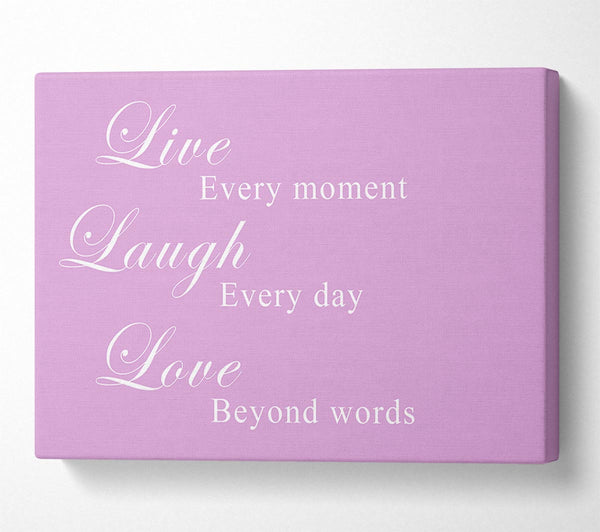  A Canvas Print of Love Quote Live Laugh Love Pink Canvas Print