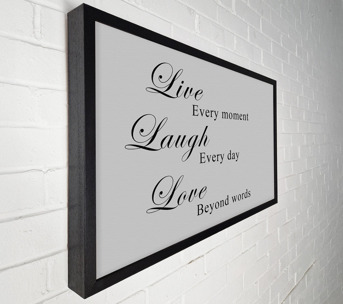  A Canvas Print of Love Quote Live Laugh Love Grey Canvas Art