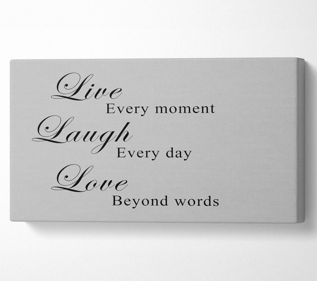  A Canvas Print of Love Quote Live Laugh Love Grey Canvas Art