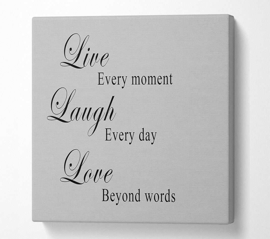  A Canvas Print of Love Quote Live Laugh Love Grey Canvas Art
