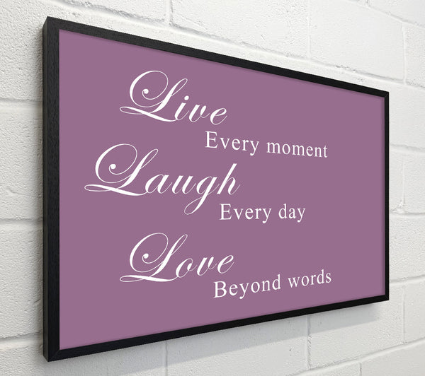 Love Quote Live Laugh Love Dusty Pink