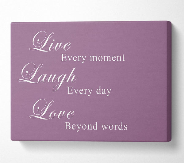  A Canvas Print of Love Quote Live Laugh Love Dusty Pink Canvas Wall Art