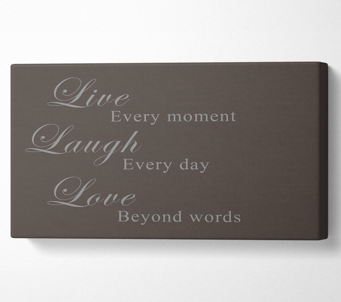  A Canvas Print of Love Quote Live Laugh Love Chocolate Canvas Wall Art