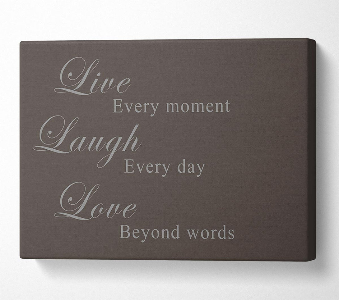  A Canvas Print of Love Quote Live Laugh Love Chocolate Canvas Wall Art