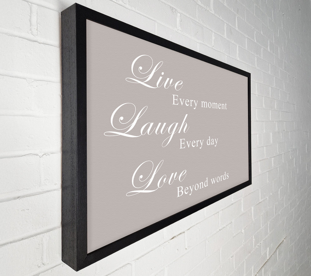  A Canvas Print of Love Quote Live Laugh Love Beige Canvas Art