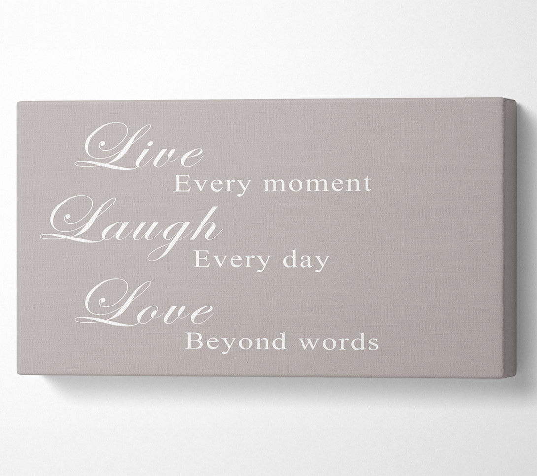  A Canvas Print of Love Quote Live Laugh Love Beige Canvas Art